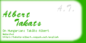 albert takats business card