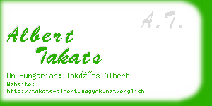 albert takats business card